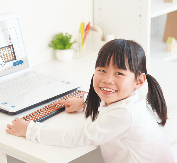 そろばんと女の子